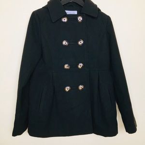 London Fog black double breasted coat. Kid size.